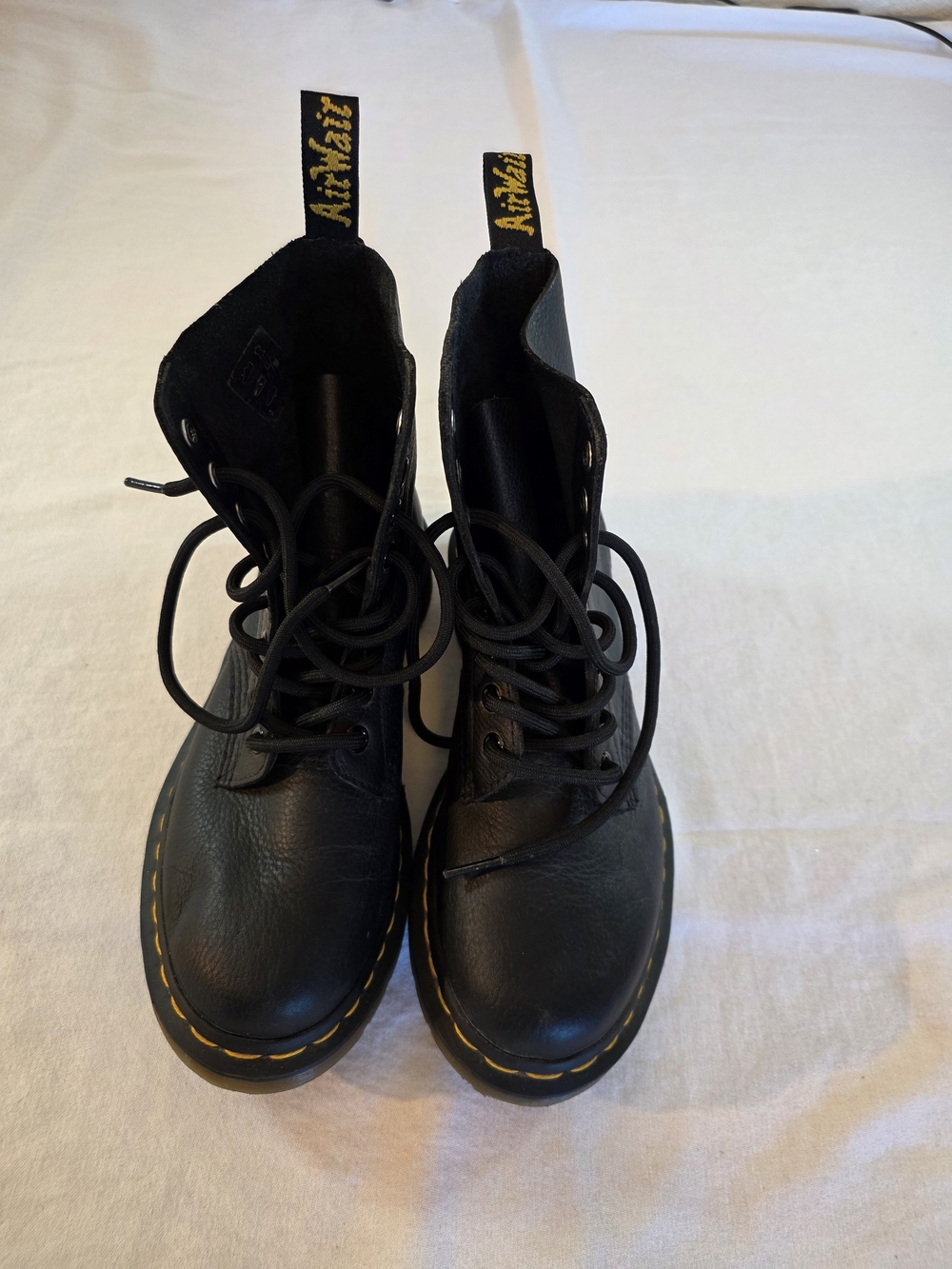 90 The Original Dr. Martens Classic Black Leather Lace-Up Women's Boots